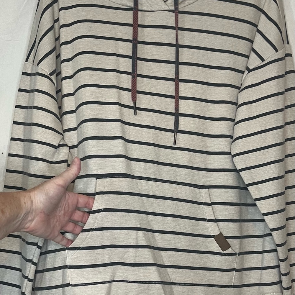 Maurices Gray Striped Hoodie - Picture 3 of 4